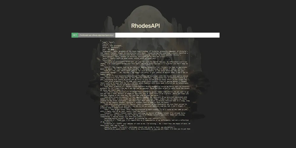 RhodesAPI or related content if no screenshot makes sense